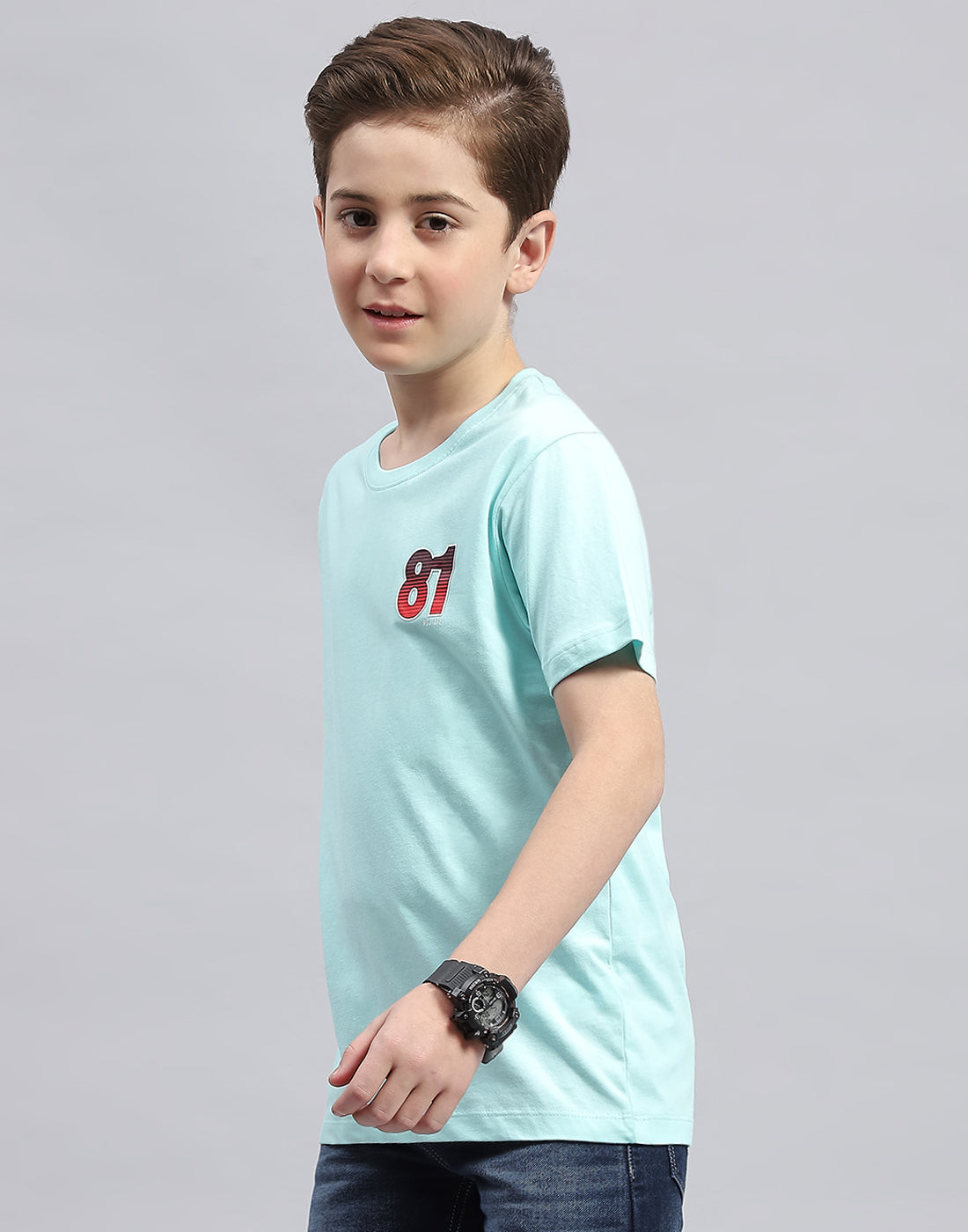 Boys Yellow, Aqua Blue & Coral Printed Round Neck Half Sleeve T-Shirt (Pack of 3)