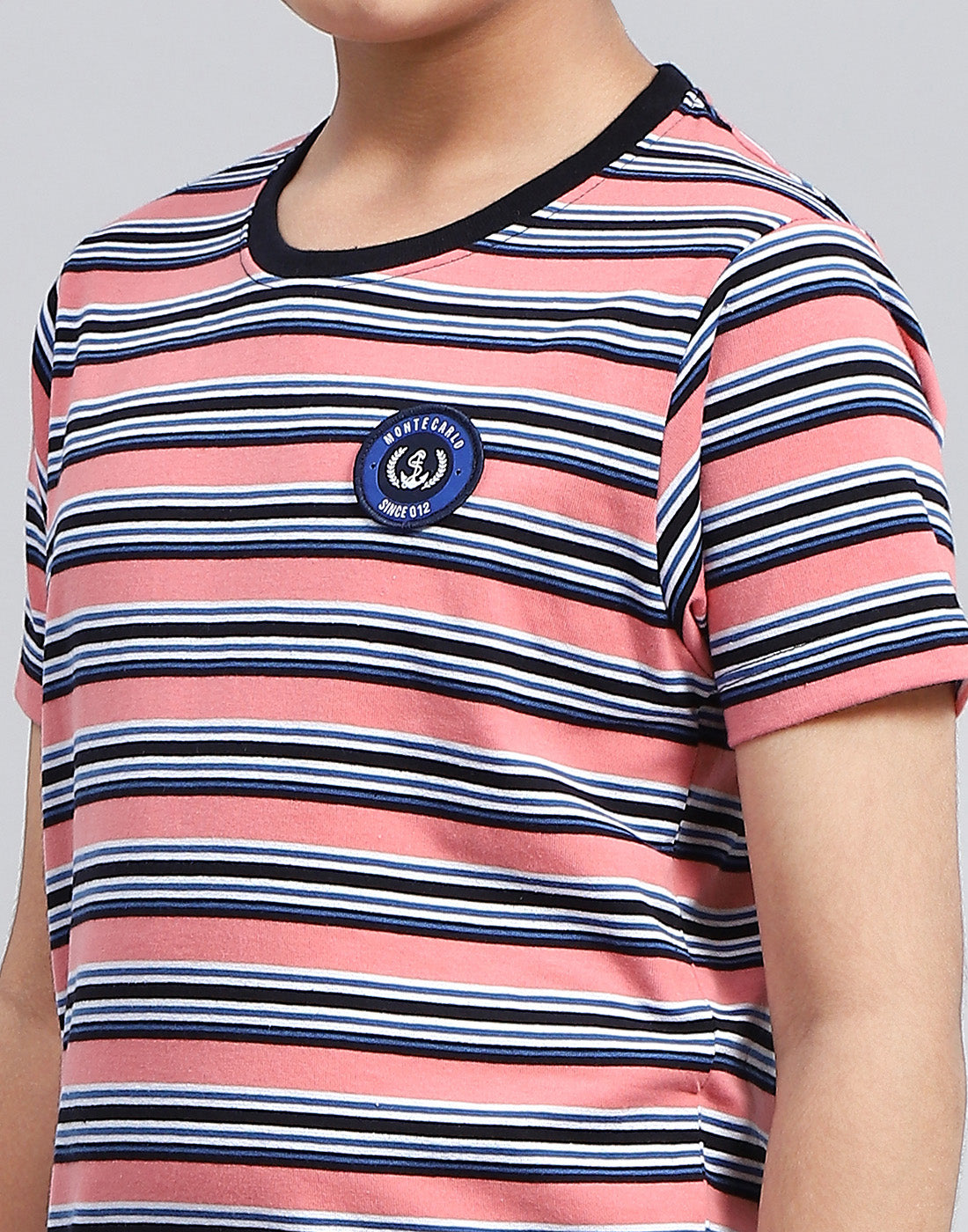 Boys Multicolor Stripe Round Neck Half Sleeve T-Shirt (Pack of 3)