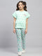 Girls Green Printed Regular Fit Lower Set