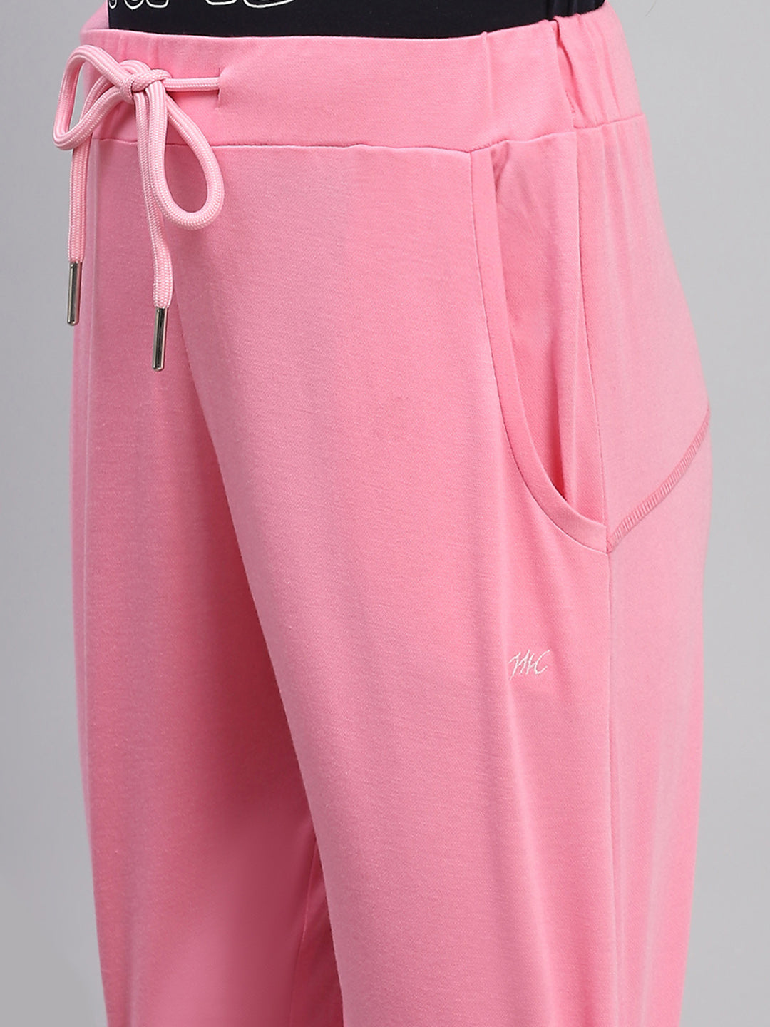 Girls Pink Solid Regular Fit Capri