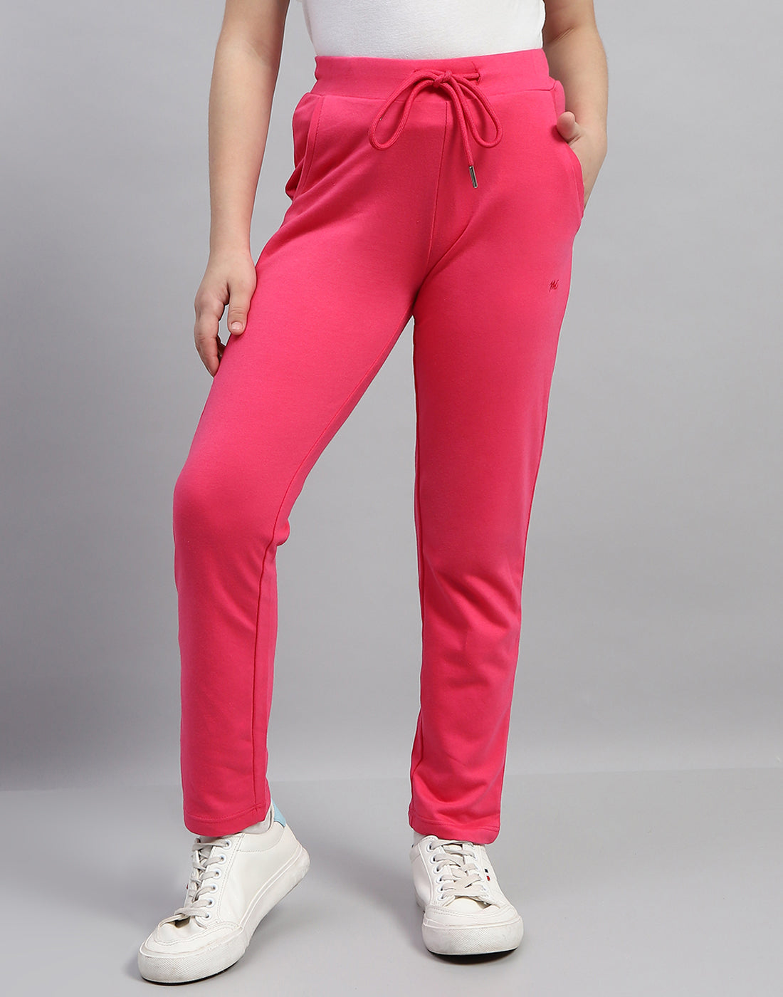 Girls Magenta Solid Regular Fit Lower