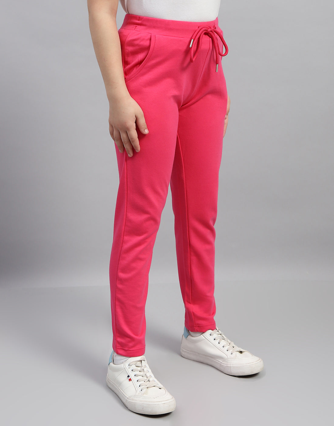 Girls Magenta Solid Regular Fit Lower