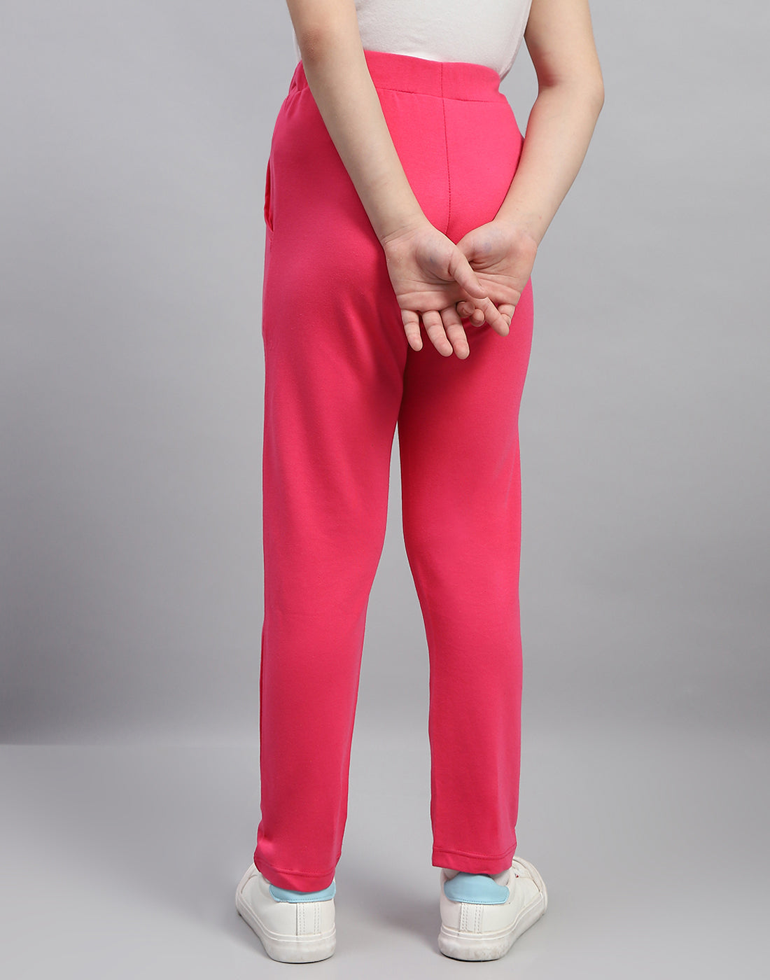 Girls Magenta Solid Regular Fit Lower