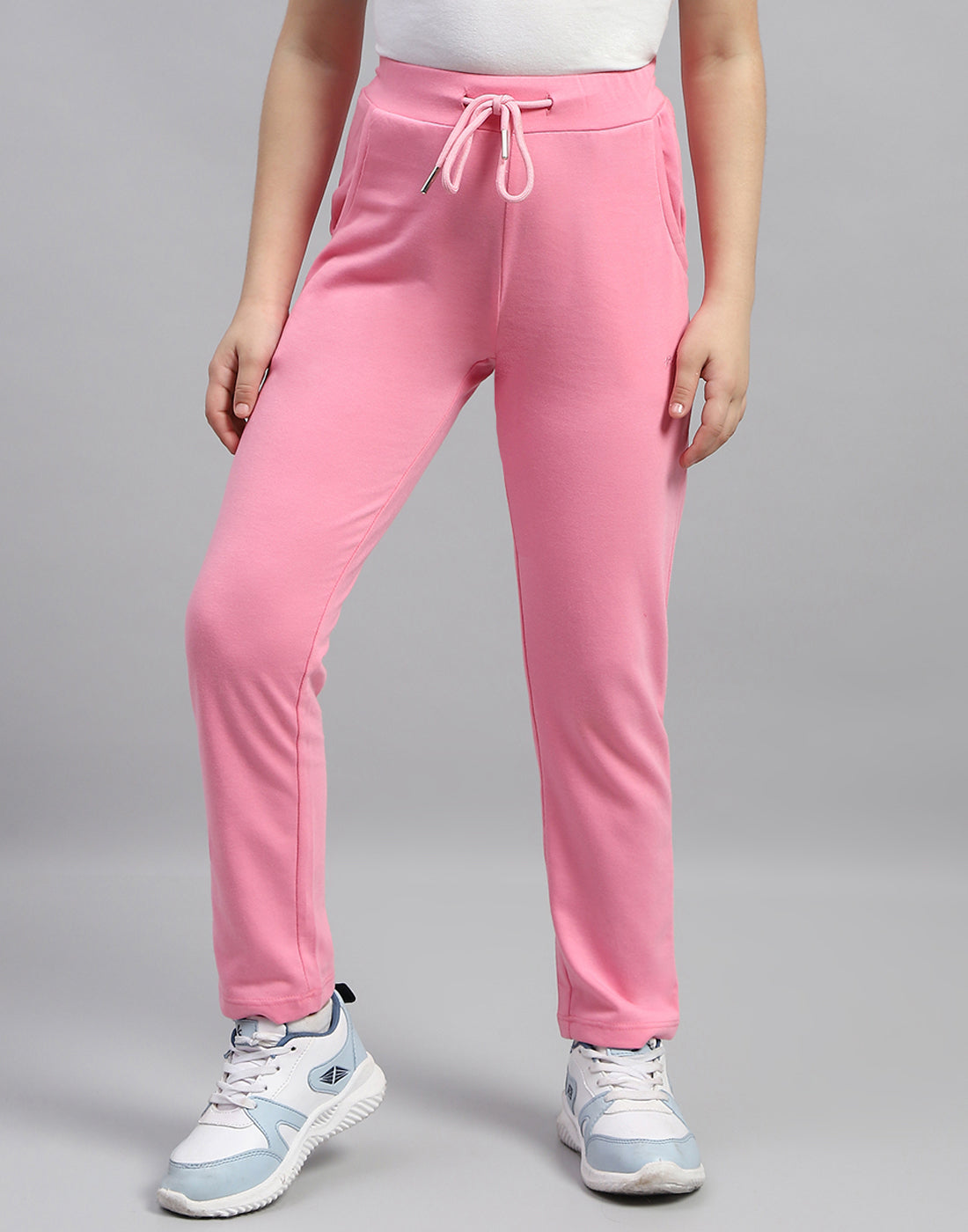 Girls Pink Solid Regular Fit Lower