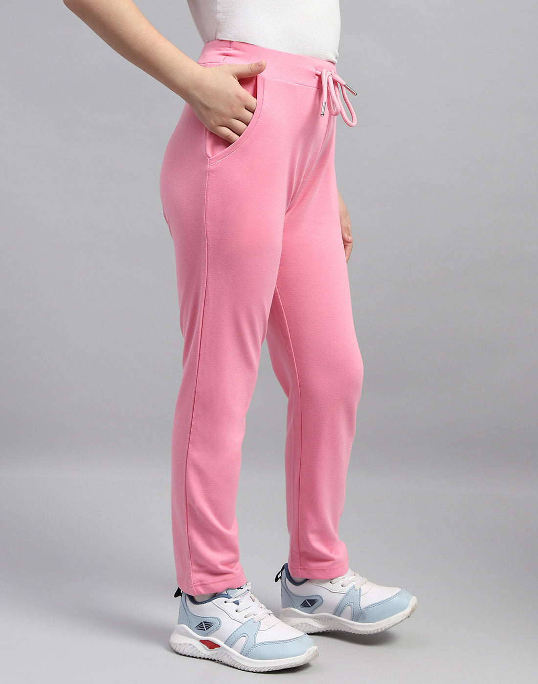 Girls Pink Solid Regular Fit Lower