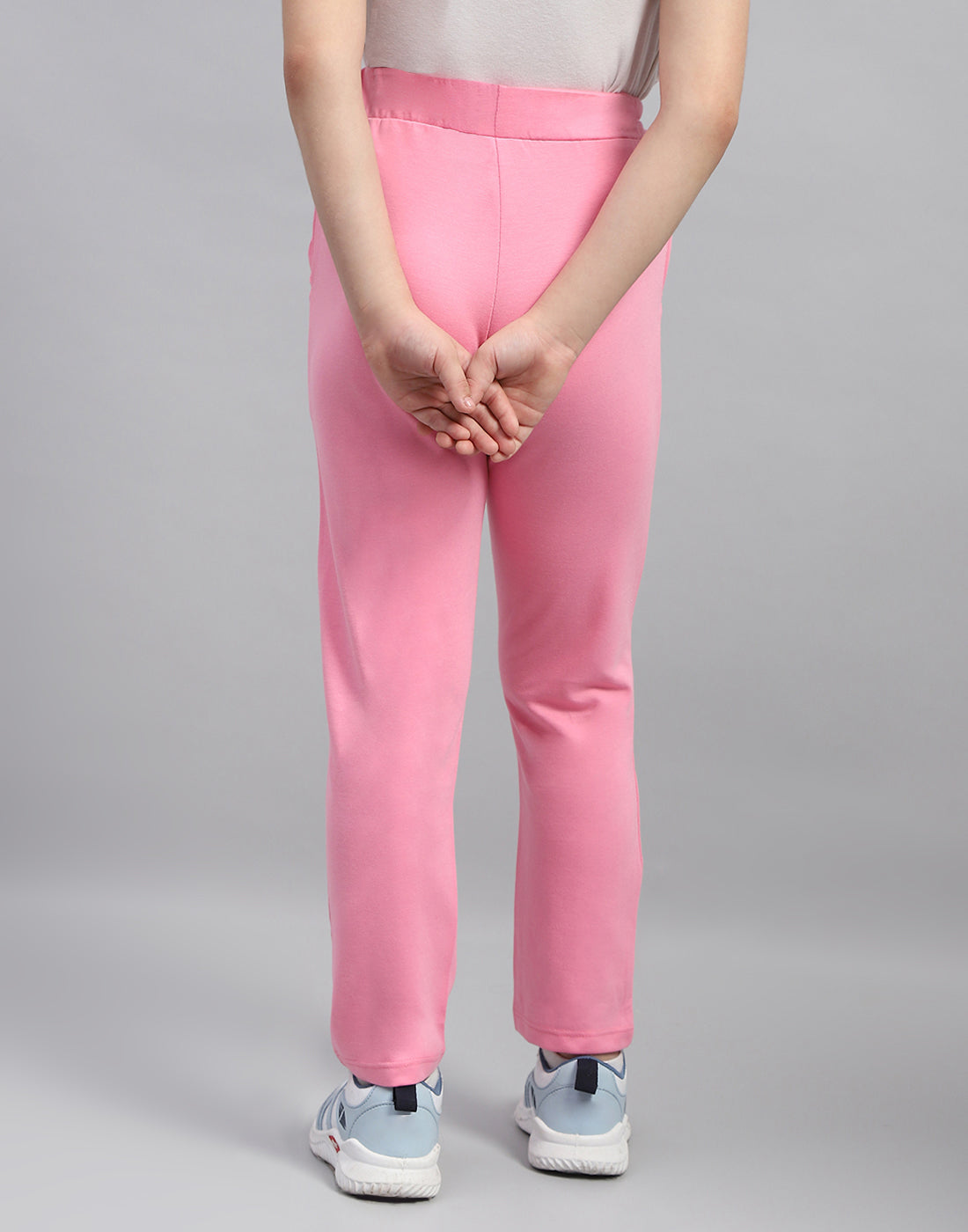 Girls Pink Solid Regular Fit Lower