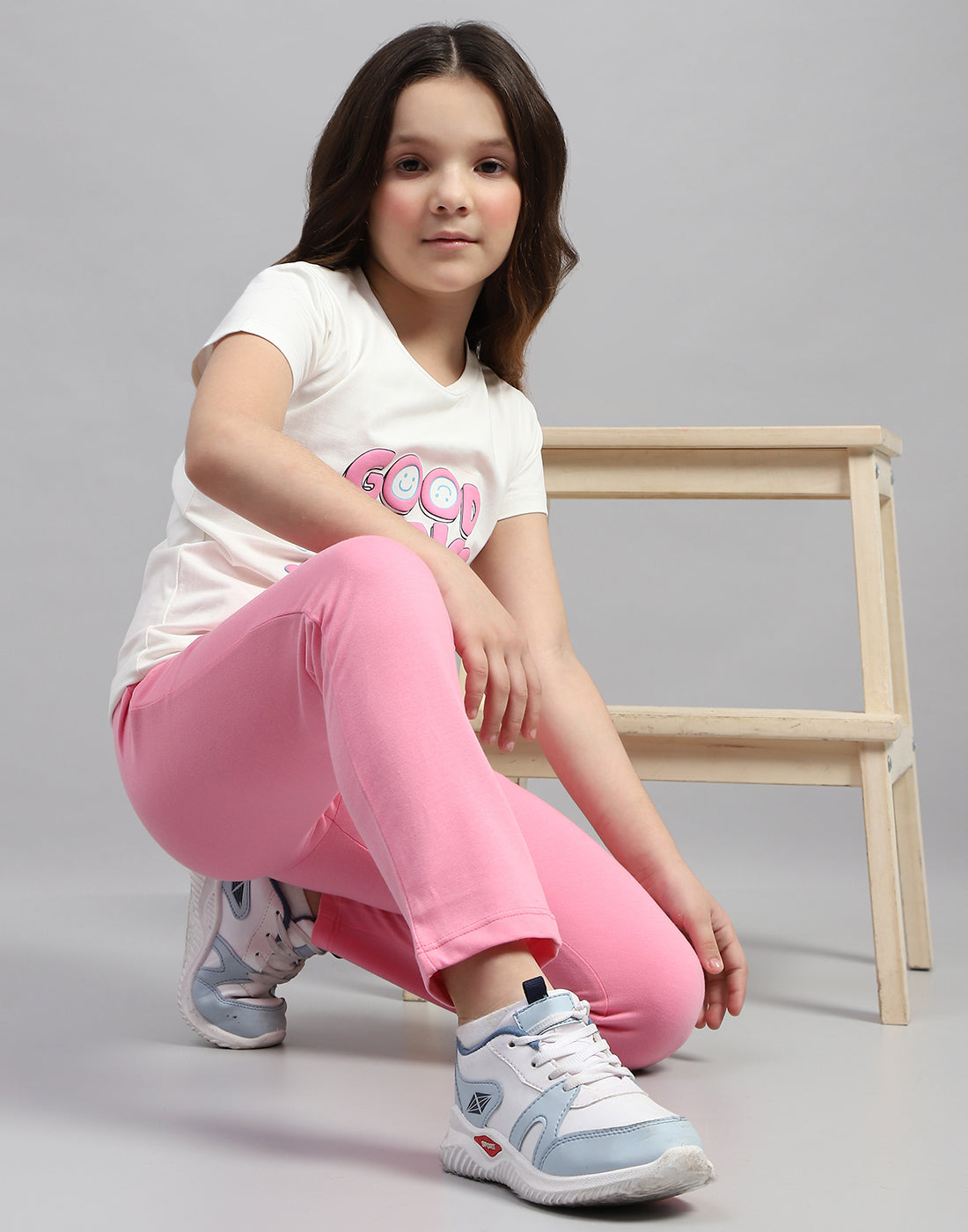 Girls Pink Solid Regular Fit Lower