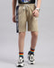 Boys Beige Printed Regular Fit Bermuda