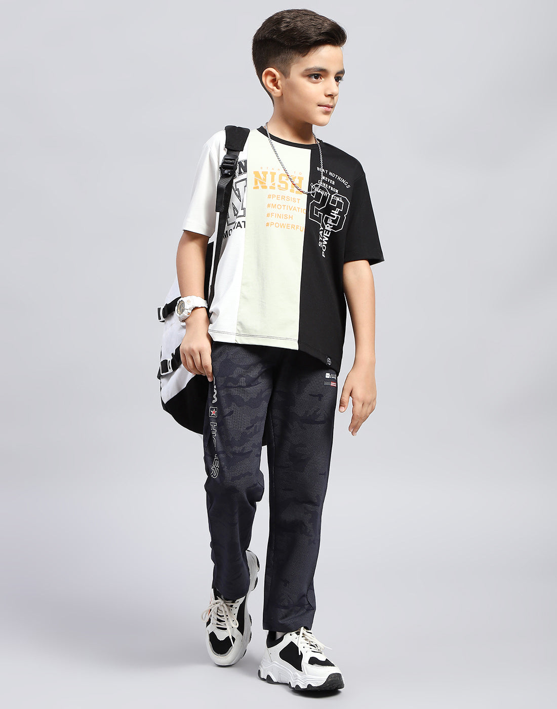 Boys Navy Blue Printed Regular Fit Lower