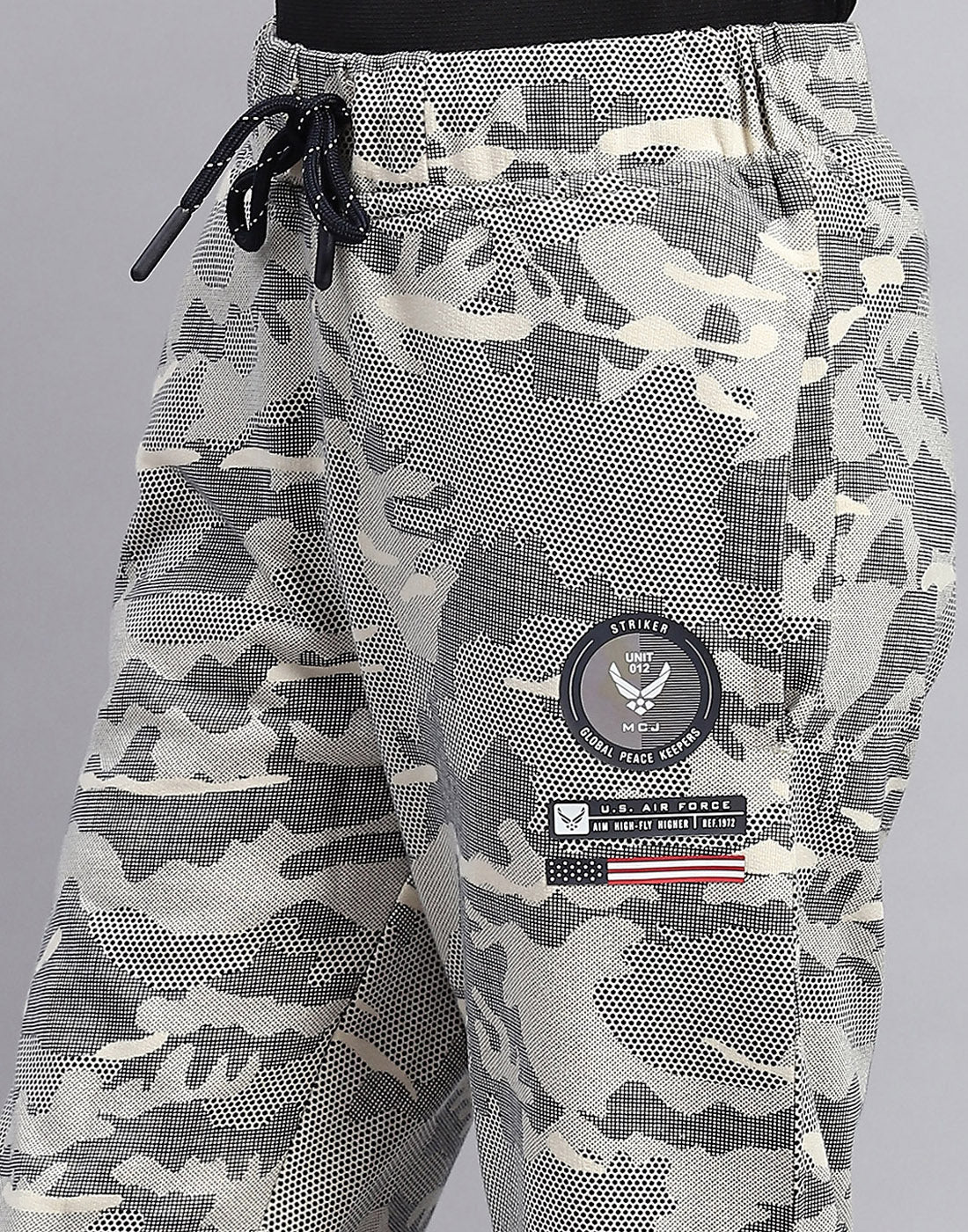 Boys Grey Printed Regular Fit Lower