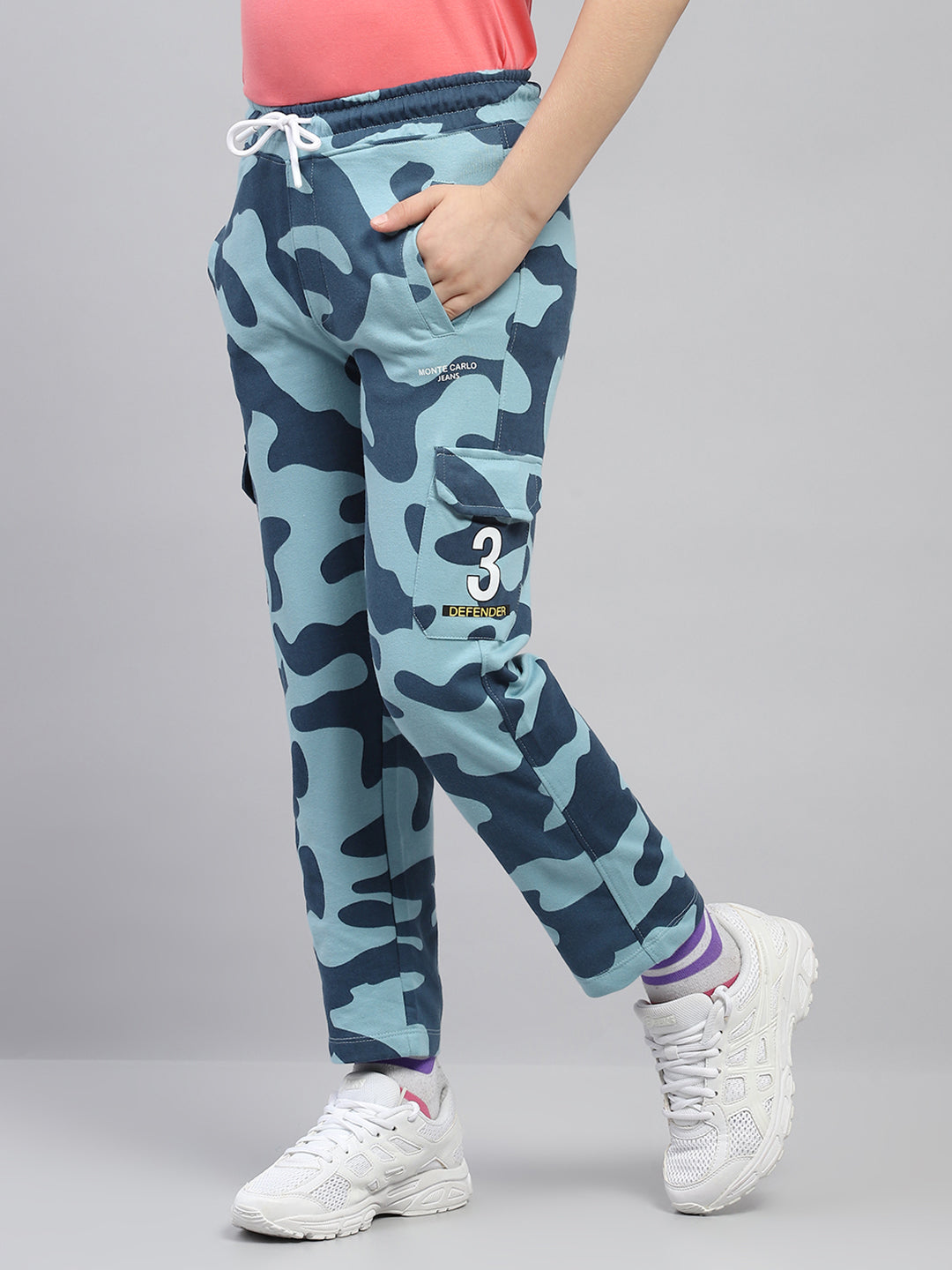 Boys Blue Printed Regular Fit Lower