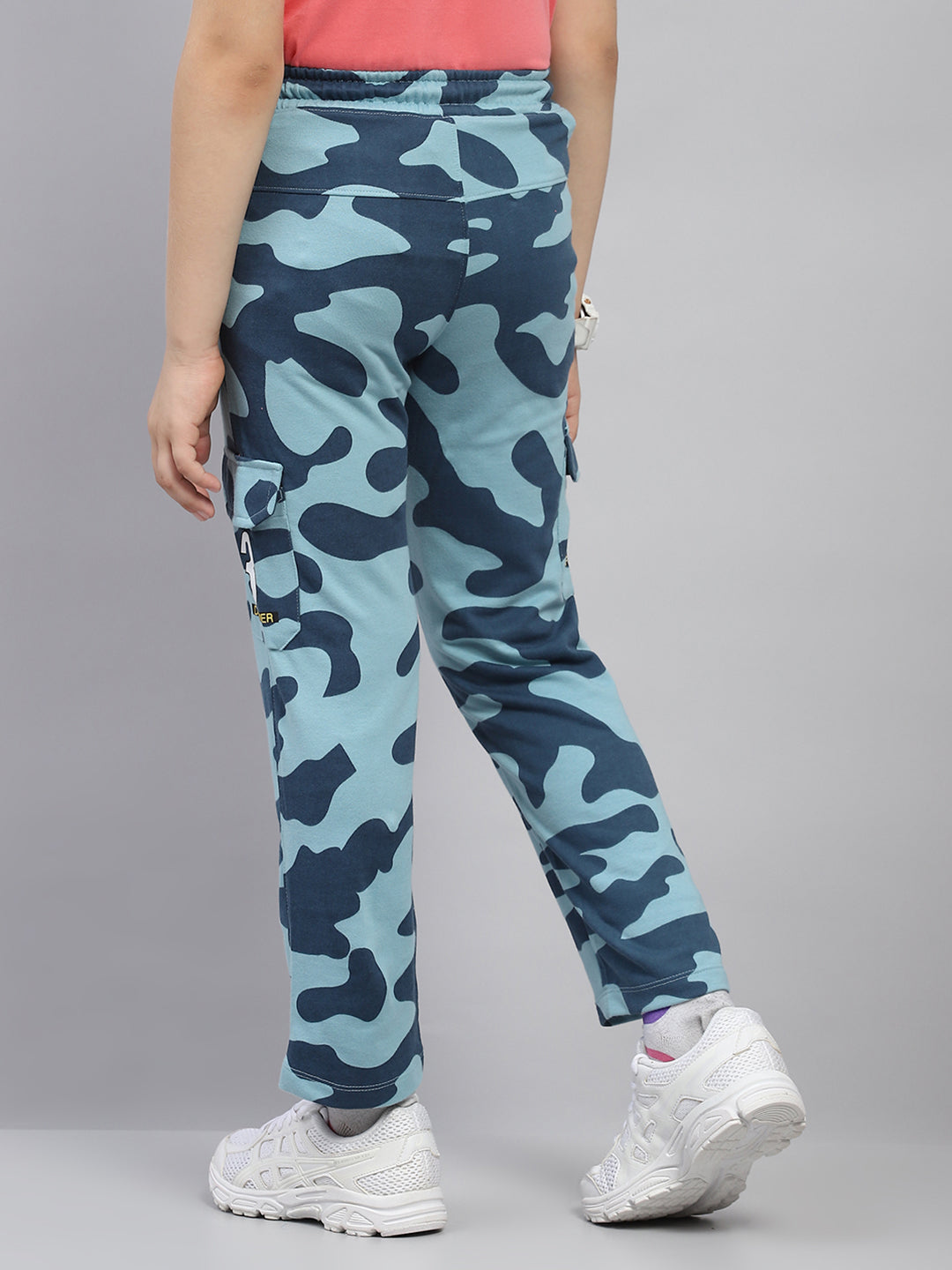 Boys Blue Printed Regular Fit Lower