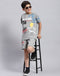 Boys Grey Printed Round Neck Half Sleeve Bermuda Set