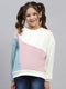 Girls Multicolor Solid Round Neck Full Sleeve Sweatshirt