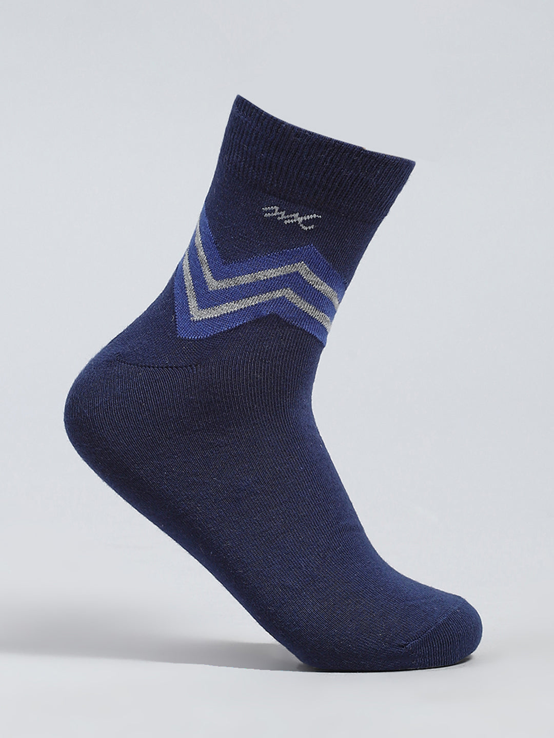 Men Cotton Self Design Mid Calf Length Socks (Pack of 3)