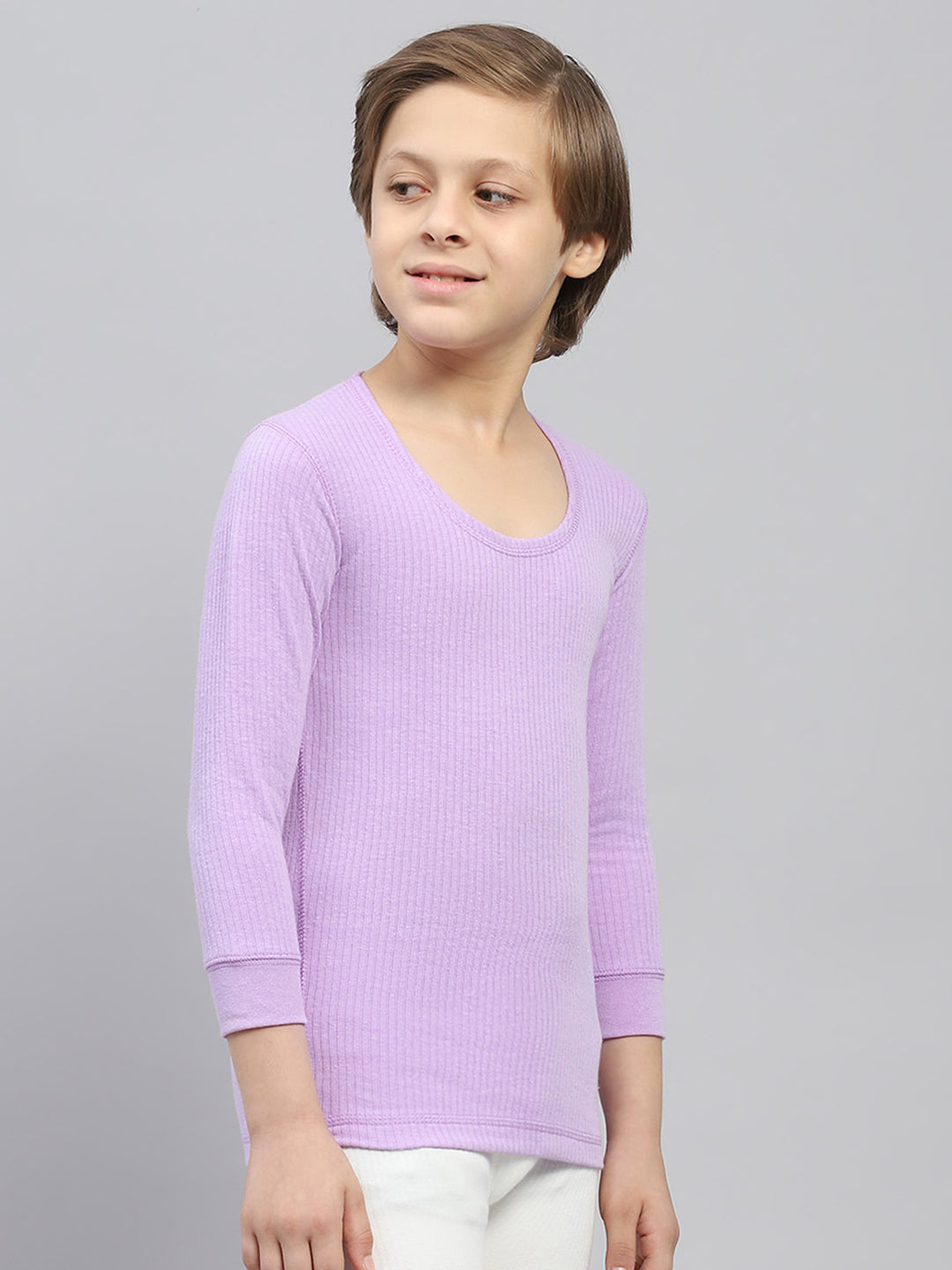 Boys Purple Solid Thermal Vest