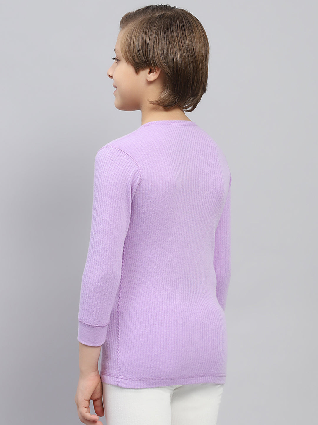 Boys Purple Solid Thermal Vest