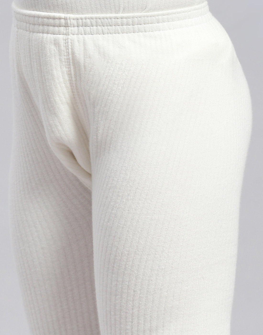 Girls White Solid Thermal Lower