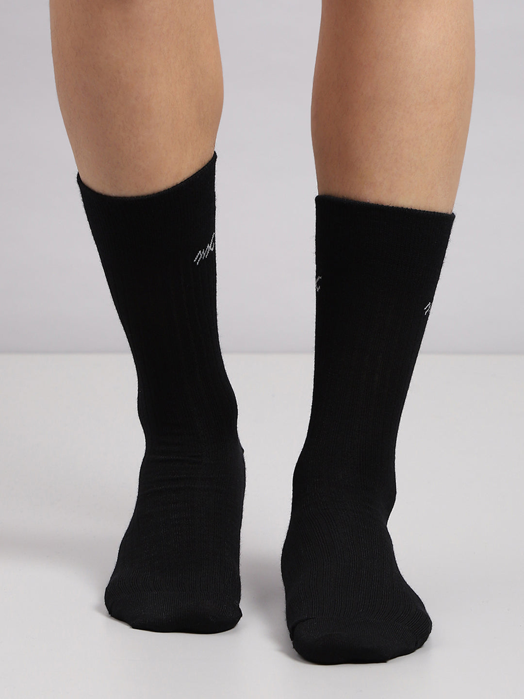 Men Pure wool Solid Mid Calf Length Socks (1 Pair)