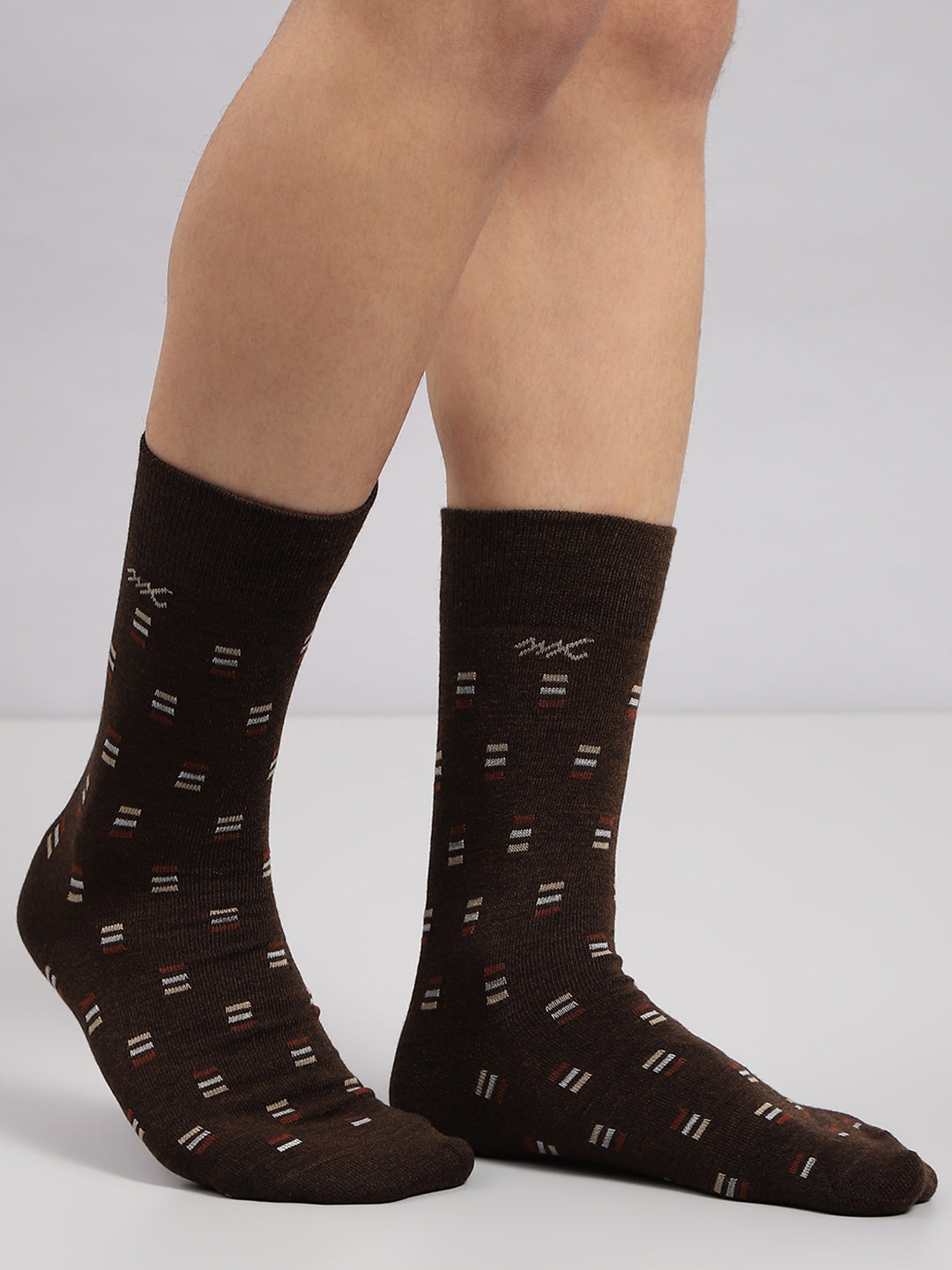 Men Wool blend Printed Mid Calf Length Socks (1 Pair)