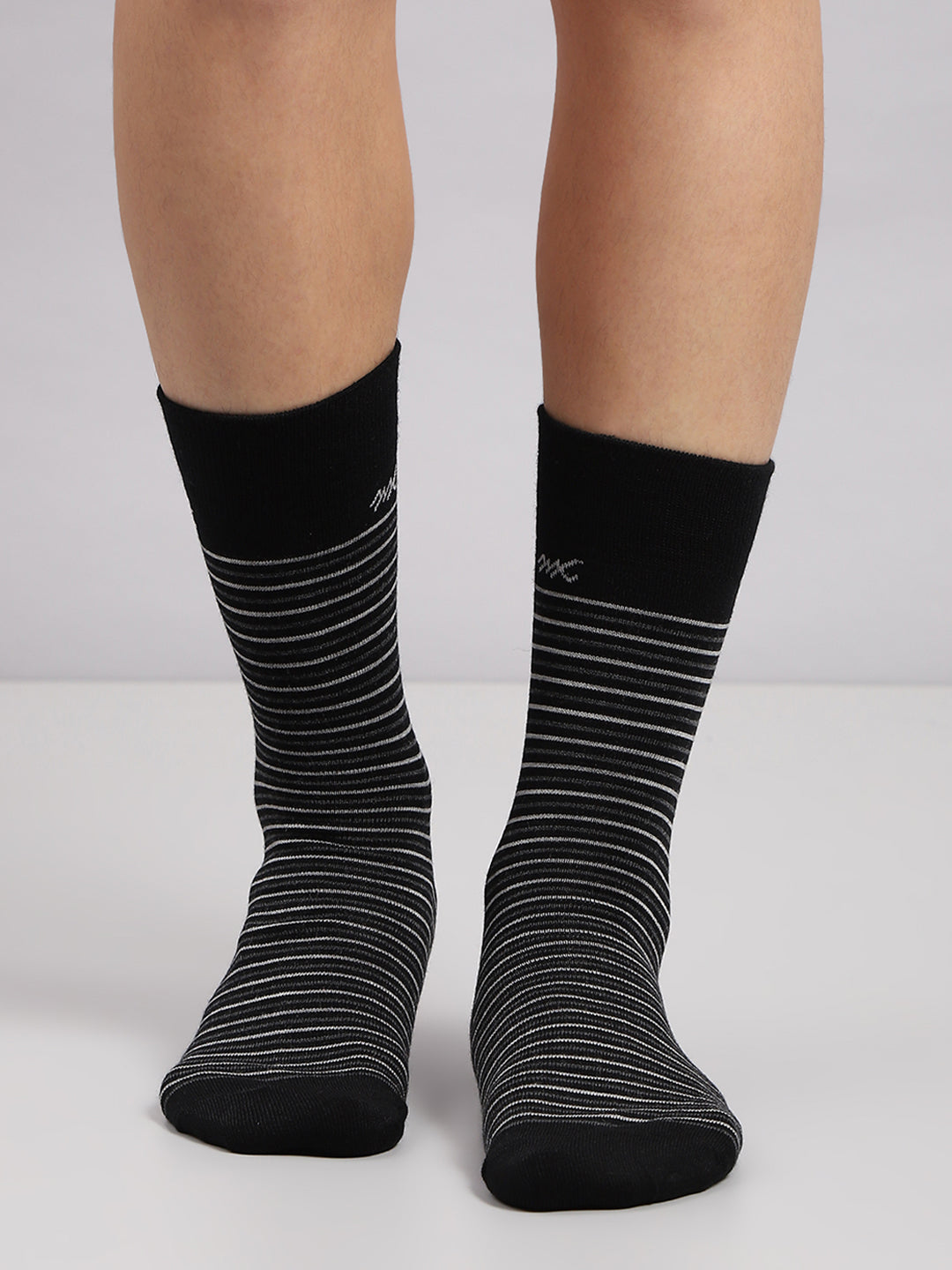 Men Wool blend Stripe Mid Calf Length Socks (1 Pair)