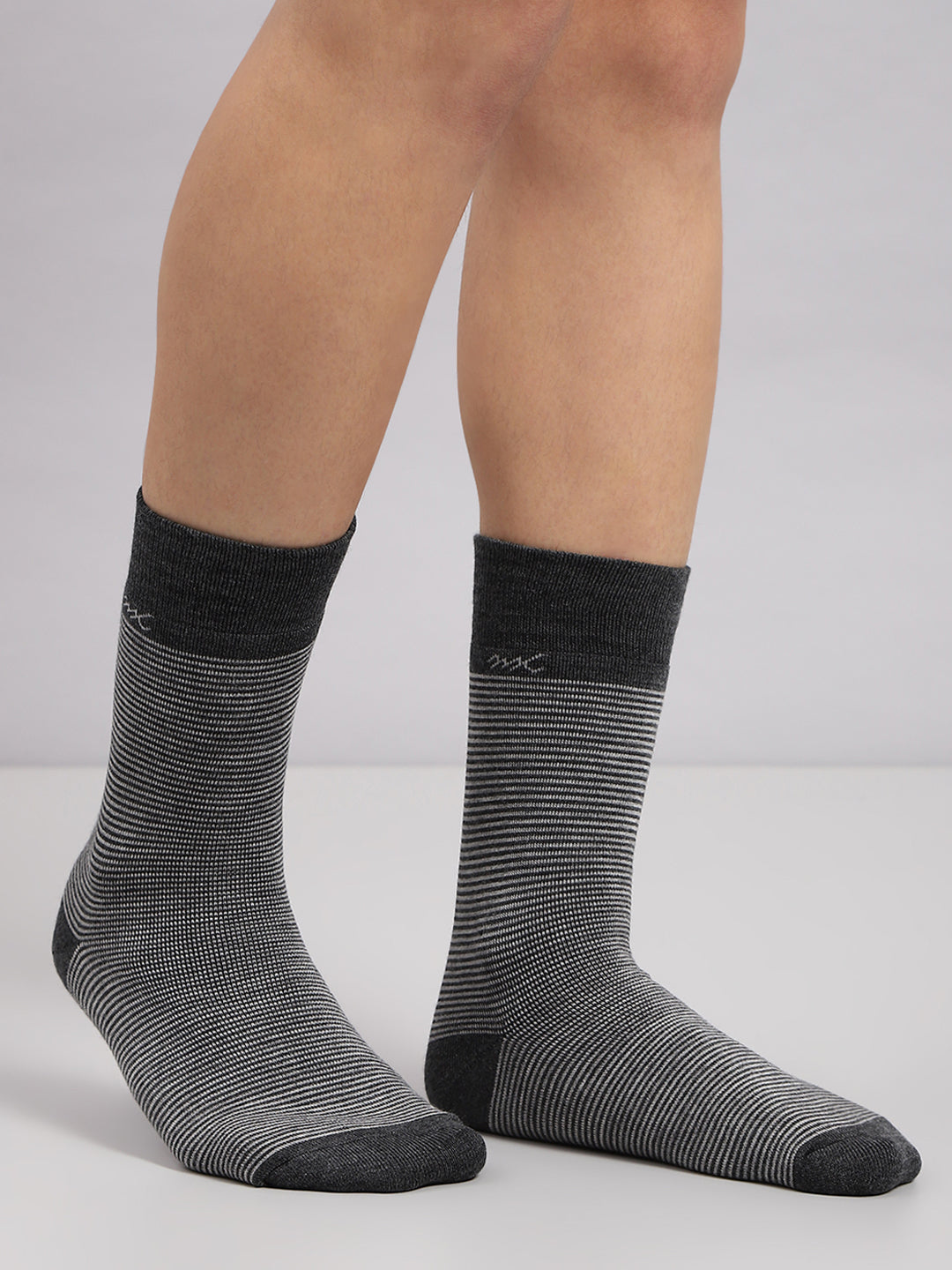 Men Wool blend Stripe Mid Calf Length Socks (1 Pair)