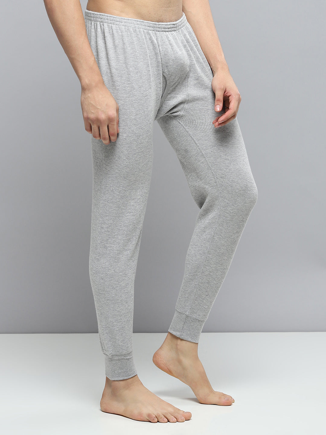 Men Grey Solid Thermal Lower