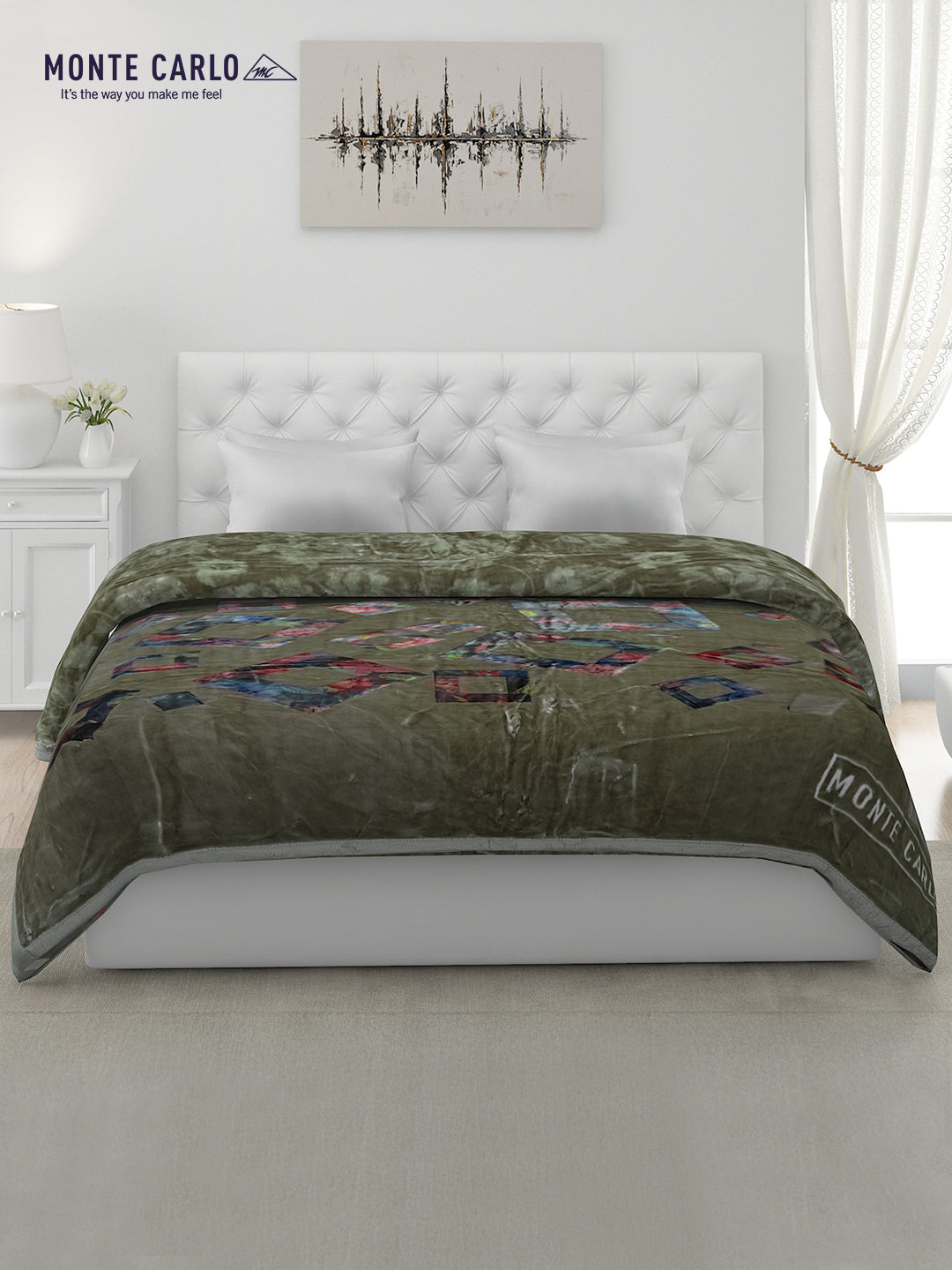 Printed Double Bed Blanket for Heavy Winter -2 Ply