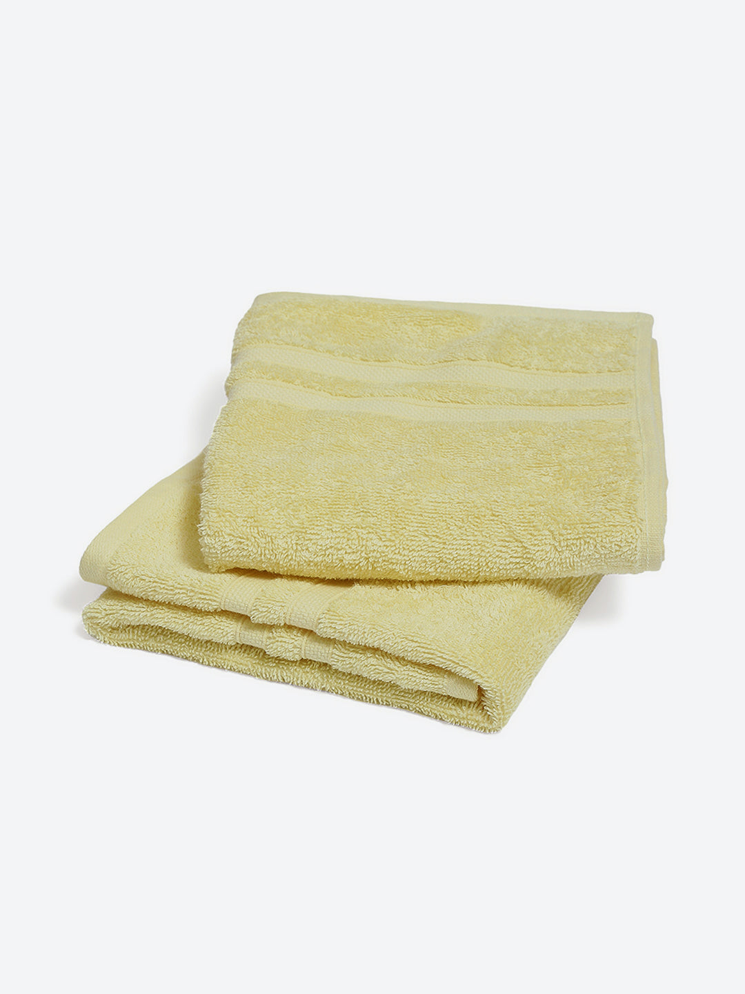 Yellow Cotton 525 GSM Hand Towels (Pack of 2)