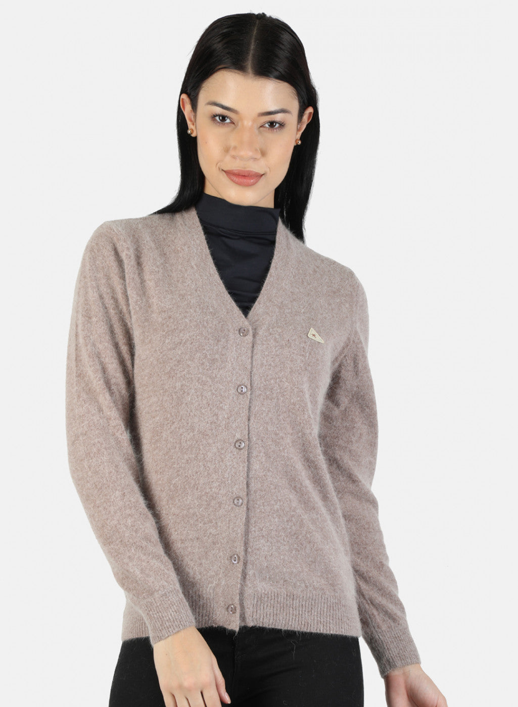 Women Beige Solid Cardigan