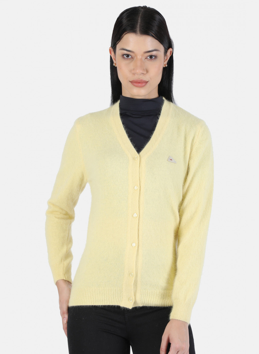 Women Yellow Solid Cardigan