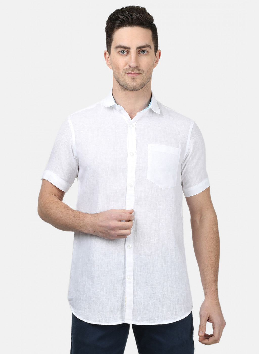 Mens White Solid Shirts