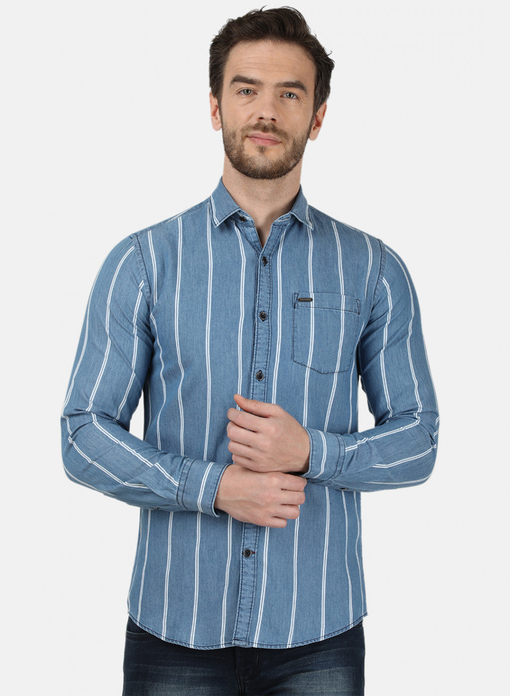 Mens Blue Stripe Shirt