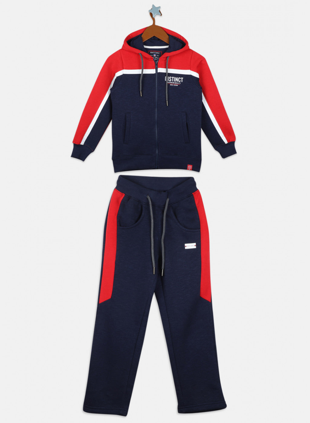 Boys Red Printed Tracksuit