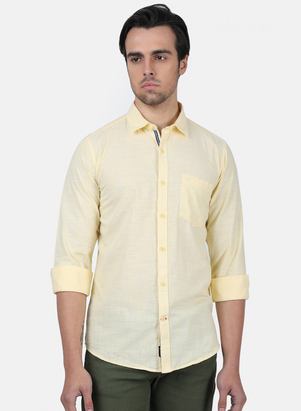 Men Yellow Solid Shirts