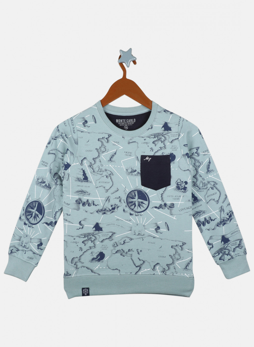 Boys Green Printed Sweatshirt