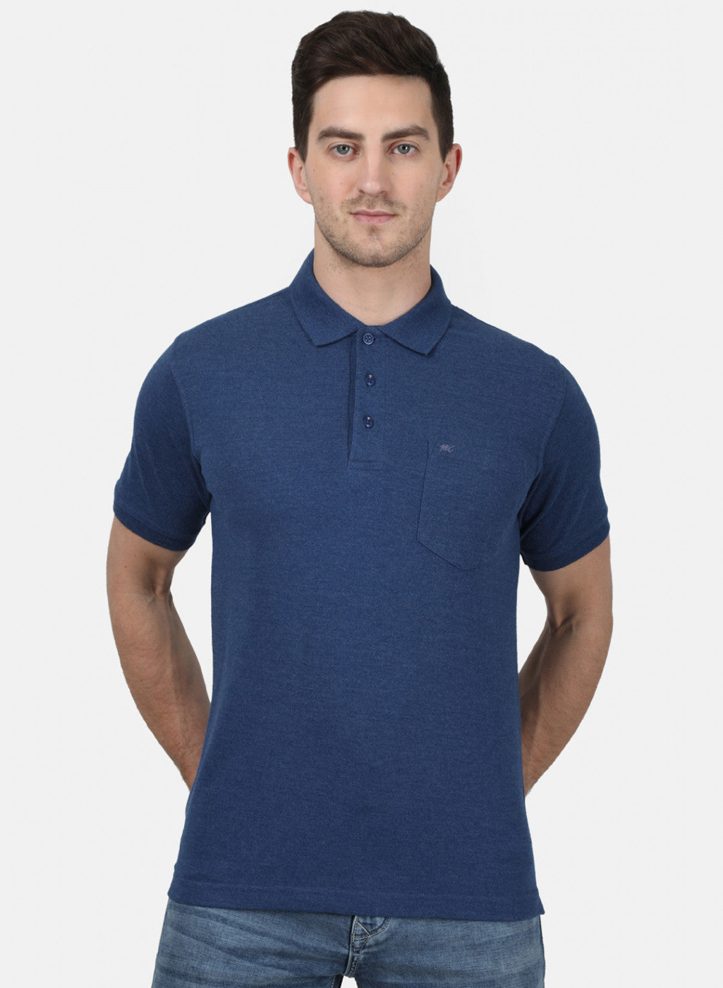 Mens Blue Plain T-Shirt