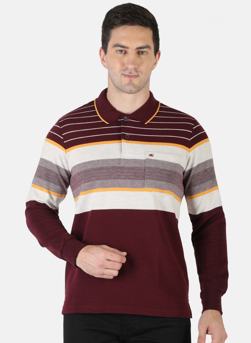 Men Maroon Stripe T-Shirt