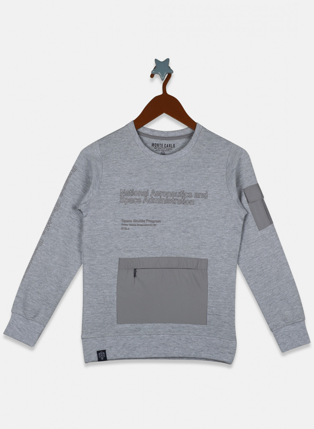 Boys Grey Printed Sweatshirt