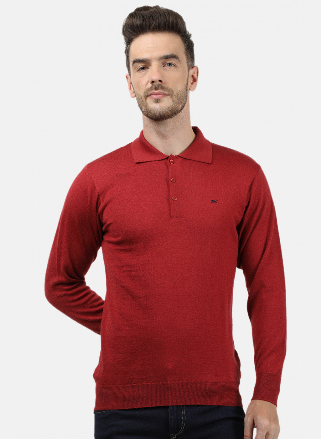 Men Red Collar T-Shirt