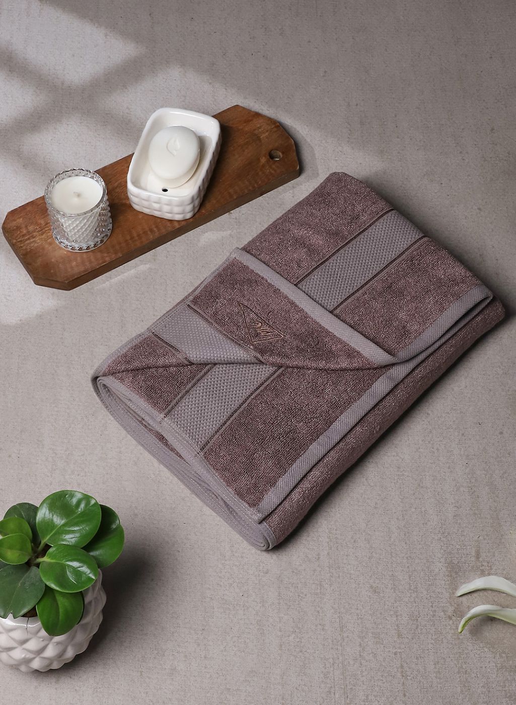 Grey Cotton 600 GSM Bath Towel