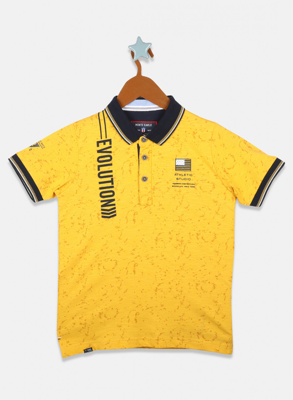 Boys Mustard Printed T-Shirts