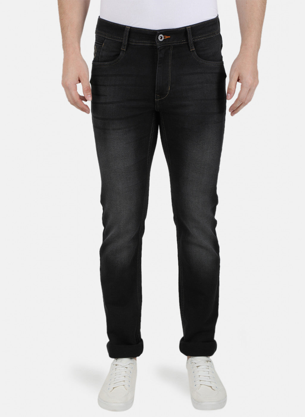 Mens Brown Narrow Denim