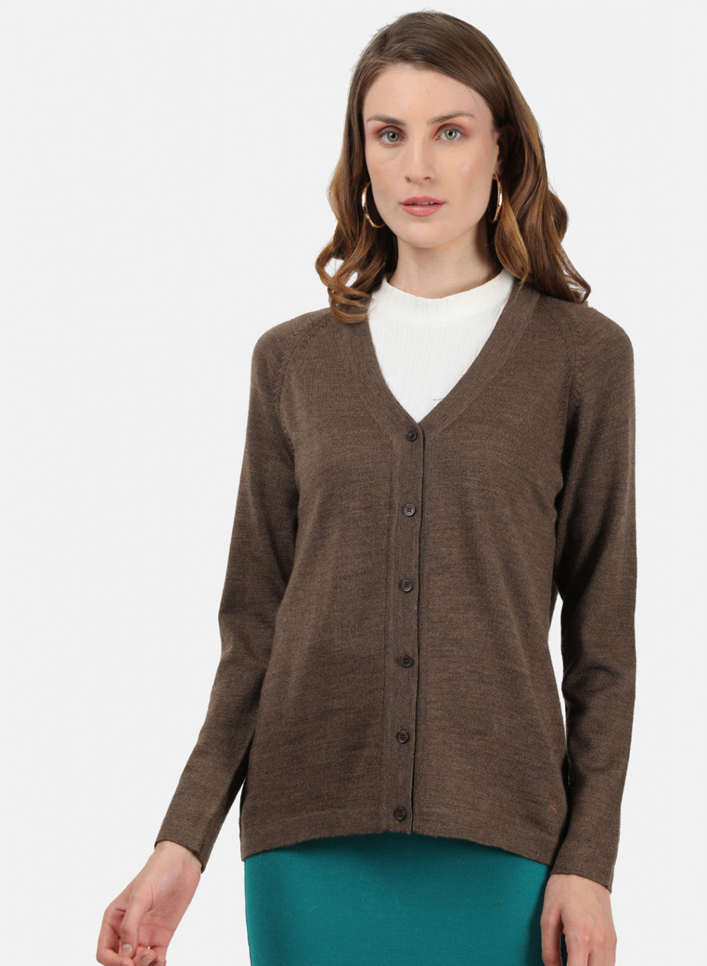 Women Brown Solid Cardigan