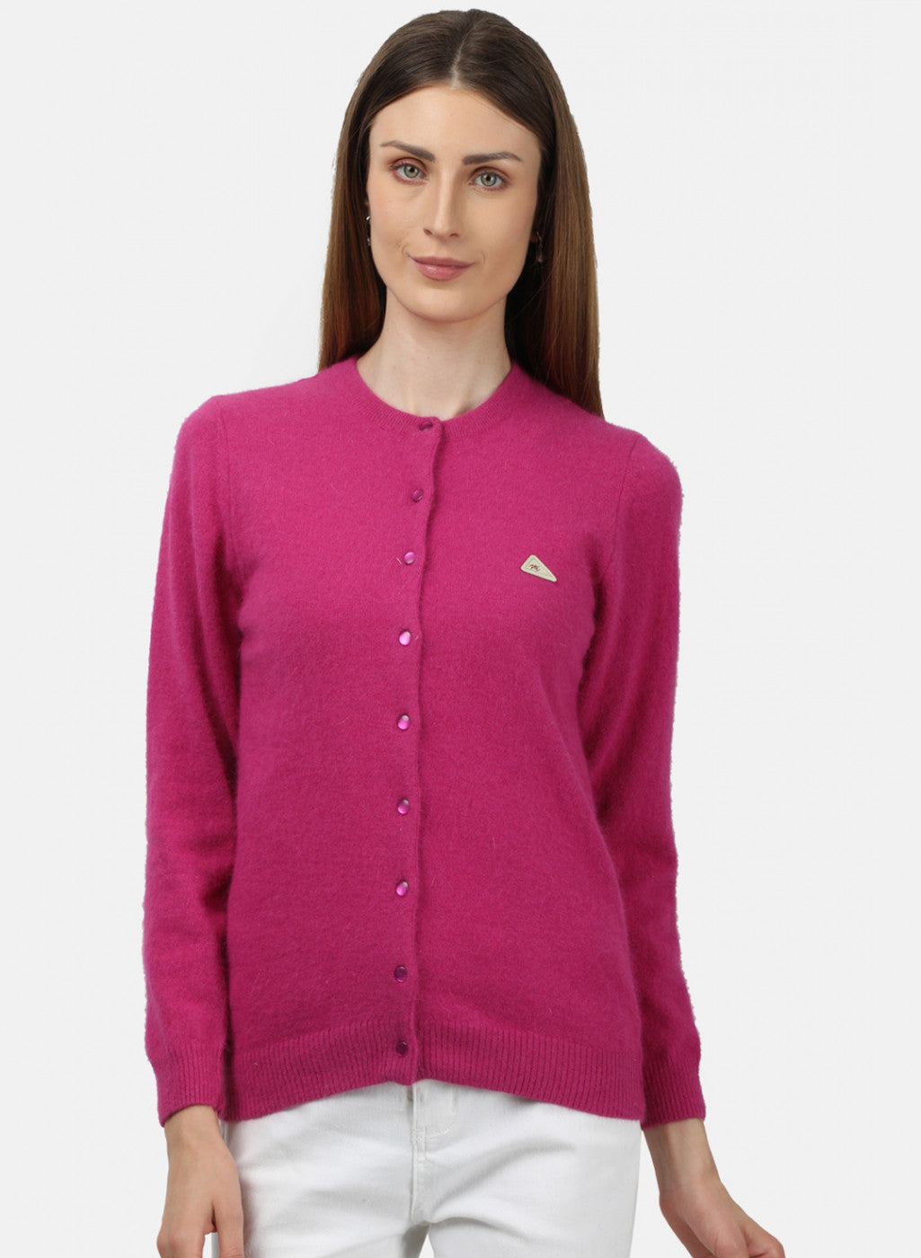 Women Pink Solid Cardigan