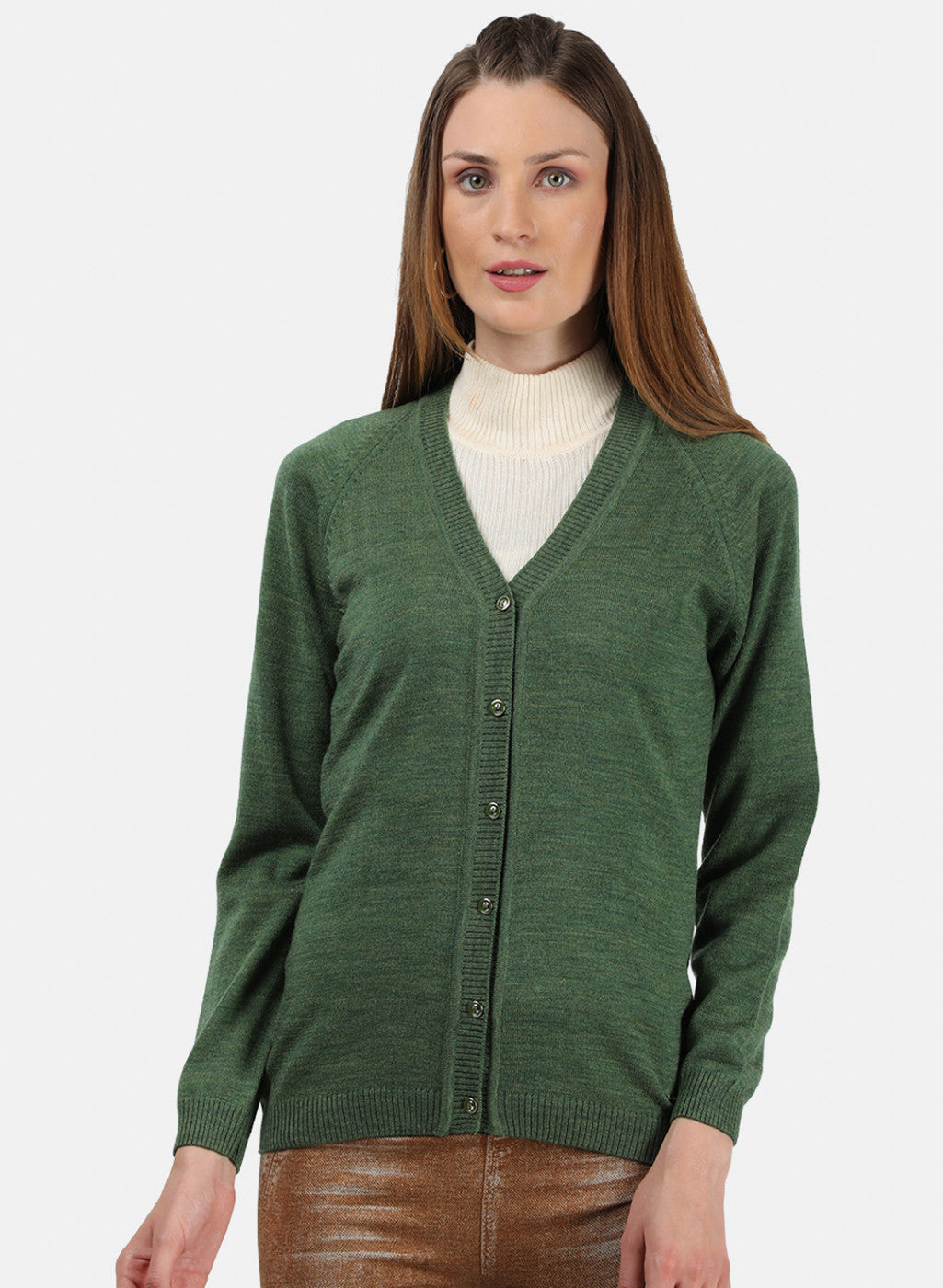 Women Olive Solid Cardigan