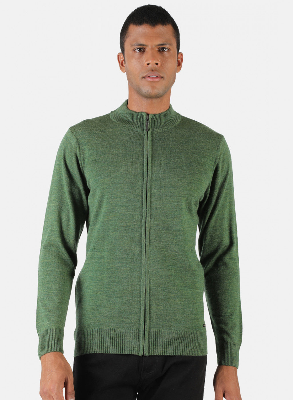 Men Olive Solid Pullover