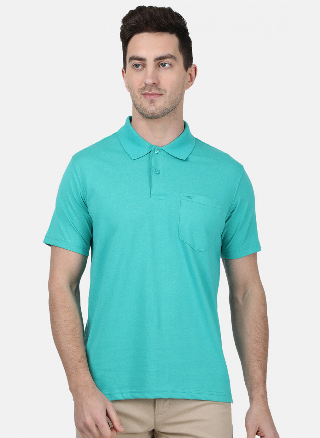 Mens Blue Plain T-Shirt