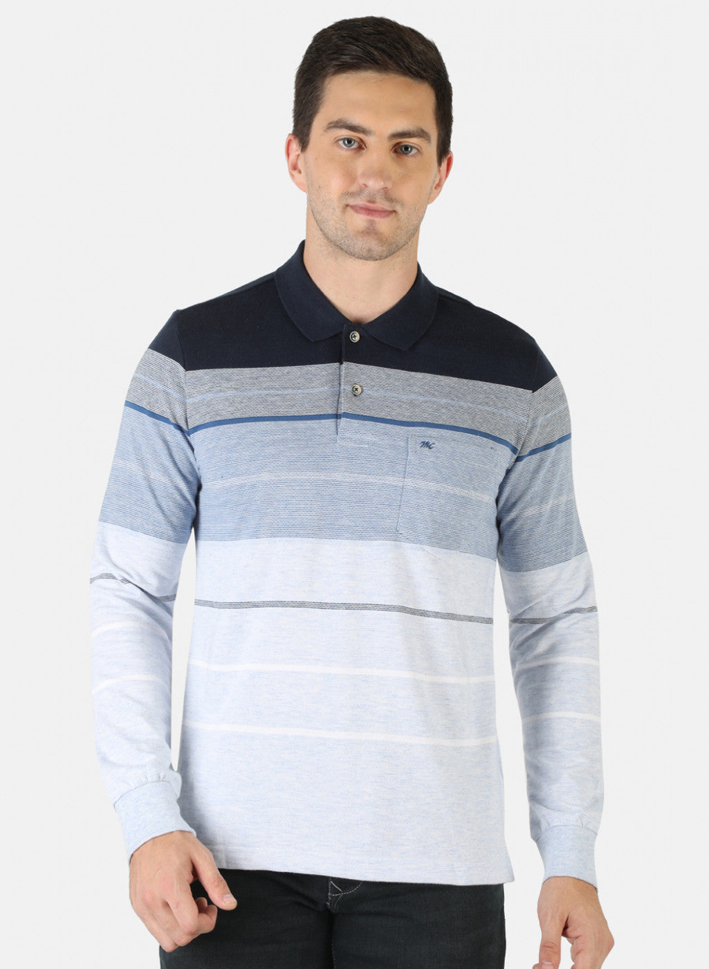 Men Blue Stripe T-Shirt