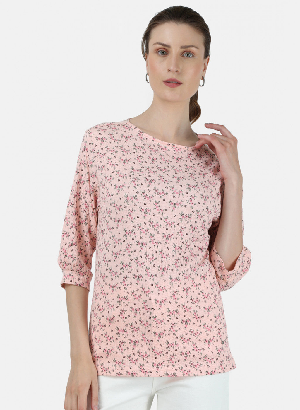 Womens Pink Printed Top